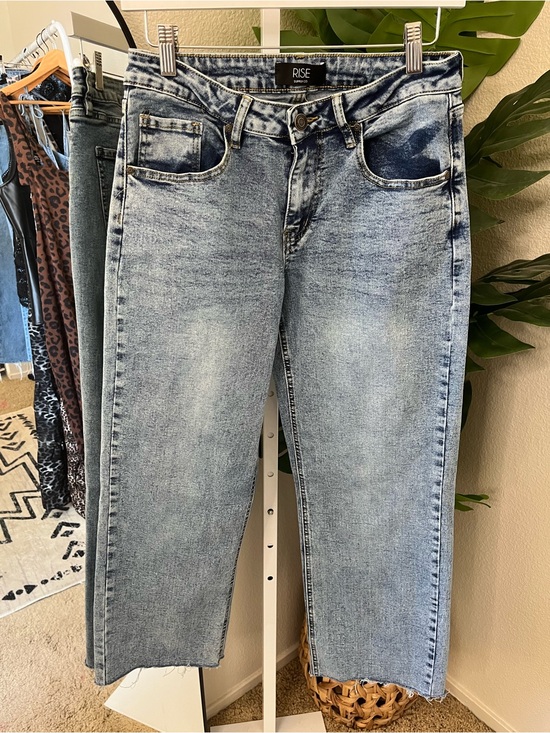 Risen Jeans Denim - 🖤 Acid Wash Cropped Straight Leg Jeans size 6/28